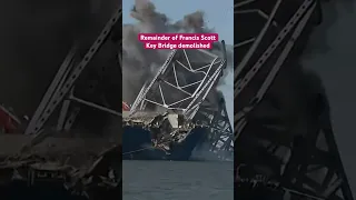 Remainder of Francis Scott Key Bridge blown up with dynamite