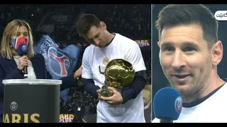 Watch how Messi presented his 7th Ballon d’Or to PSG fans
