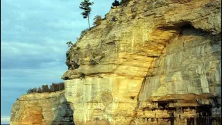 Video shows moment a 200 foot chunk of cliff breaks off into Lake Superior