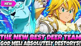 *THE NEW BEST DEER TEAM EVER! GOD MELIODAS DESTROYS!* FAST & EASY BEST TEAM GUIDE (7DS Grand Cross