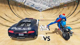 GTA 5 SPIDERMAN vs MEGA RAMP JUMP 421( Spider-Man Jumps with Cars & Bikes)