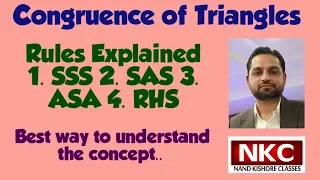 Congruence of Triangles - SSS, SAS, ASA, RHS Rules