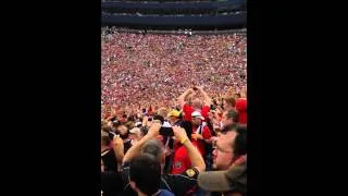 109,000+football fans doing the Mexican wave...United vs Madrid at Michigan Stadium 2014