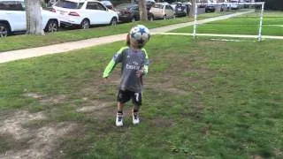 5 year old soccer player Brighton Lee Sagal tries to beat record.