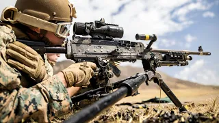 Machine Gun Burst-fire!! U.S. Marines Gun Range Training
