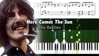 The Beatles - Here Comes The Sun - Piano Tutorial with Sheet Music