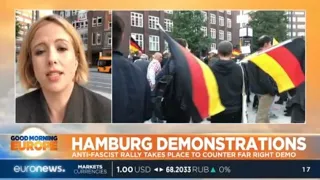 Hamburg Demonstrations: anti-fascist rally takes place to counter far-right demo