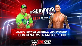 John Cena vs Randy Orton | WWE Championship Title Match at Survivor Series | WWE 2K22 | 4K