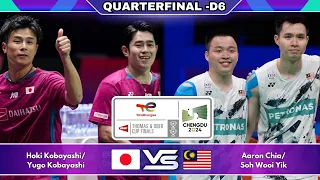 Takuroo Hoki / Yugo Kobayashi Vs Aaron Chia /Soh Wooi Yik | QF| MS| Thomas & Uber Cup 2024 Badminton