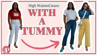 How to Wear a HIGH WAISTED JEANS even with a TUMMY - 8 WAYS