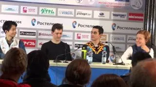 Javier Fernandez Максим Ковтун и Tatsuki Machida о КП Пресс-конференция 22.11.13 Кубок Ростелеком