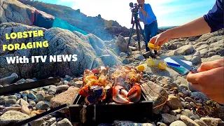 FORAGING BIG LOBSTERS with ITV News , Delicious BBQ Lobsters