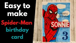 Spider-Man Birthday Card with alcohol markers