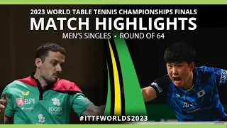 Tomokazu  Harimoto vs Marcos Freitas | MS R64 | 2023 ITTF World Table Tennis Championships Finals