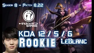 IG Rookie LEBLANC vs SYNDRA Mid - Patch 8.22 KR Ranked