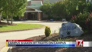 Teacher hit, student taken to the hospital after fights at middle school in Raleigh