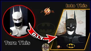 How to make Michael Keaton Batman Cowl with Cardboard #theflash #batman #craft