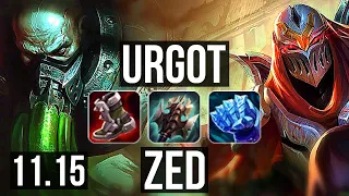 URGOT vs ZED (TOP) | 2.1M mastery, 1600+ games, 7/3/12 | EUW Diamond | v11.15