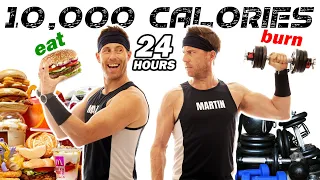 Trying the 10,000 Calorie EAT & BURN Challenge | As Done By Mark Lewis, Will Tennyson & Browney