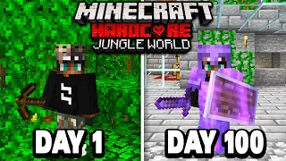 I Survived 100 Days in a JUNGLE WORLD in Minecraft Hardcore...