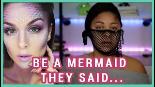Trying to follow a Mermaid Makeup Tutorial | Easy Mermaid Makeup | Gavyn Taylor