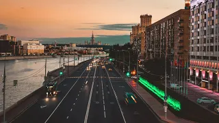 Amazing night city time lapse, Moscow (Russia)