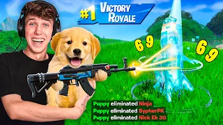 Fortnite But My Puppy Controls Me!