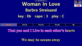 Woman In Love - Barbra Streisand (Karaoke & Easy Guitar Chords)  Key : Eb  Capo : 3