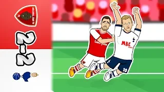 🔴2-2! Arsenal vs Spurs⚪ Feat. Kane's Dive (Parody Goals Highlights 2019 North London Derby)