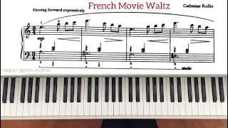 French Movie Waltz - Catherine Rollin / PIANO SHEET MUSIC TUTORIAL