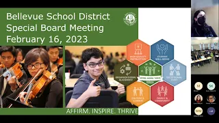 Bellevue School District 405 Special Board Meeting February 16