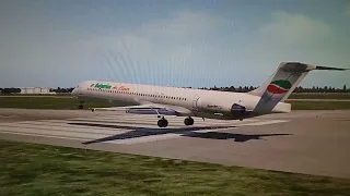 #swiss001landing | Bulgarian Air Charter MD82 butter landing (sorry for phone recording)