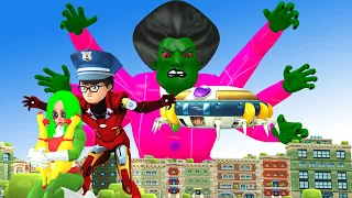 IronmanNick  Police Vs Miss T Zombies Rescue SheHulk Alien - Scary Teacher 3D Fun Story