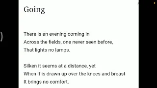 Going poem by Philip Larkin summary/b.a.2nd year eng lit poems/ going poem summary in hindi