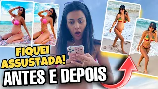 IMITEI MINHAS FOTOS DE BIQUÍNI GRÁVIDA NA PISCINA E NA PRAIA !! *OLHA ISSO* 😱