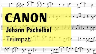 CANON in D SLOW Trumpet Sheet Music Backing Track Play Along Partitura