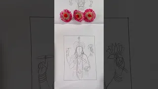 Tutorial: Lakshmi Narayan drawing 😍❤️|| Freehand Outline|| #shorts