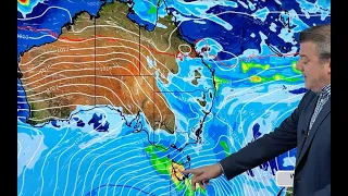 Australia 7 Day: Wet easterly vs cold southerly