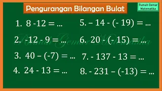 CARA MENGHITUNG PENGURANGAN BILANGAN BULAT #penguranganbilanganbulat