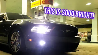HID 6000 Lumen Fog Lights On My Mustang! How Is the Light Output At Night?