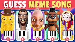 Guess The Meme Song 🎹| Piano Edition | Tenge Tenge, Smurf Cat, Chipi Chipi😺Freddy Fazbear🐻