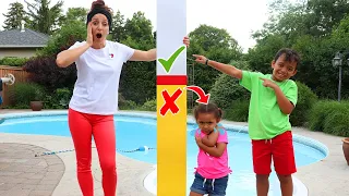 Anwar and Leah Want to be Taller to get in the Pool!