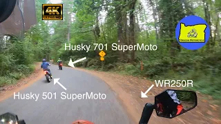 WR250R vs Husqvarna 501 and 701 SuperMoto | Oregon Motorcycle 2021 #Eastsiders