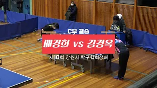 제10회 창원시 탁구협회장배 여자C부 결승 배경희(여5) vs 김경옥(여6)