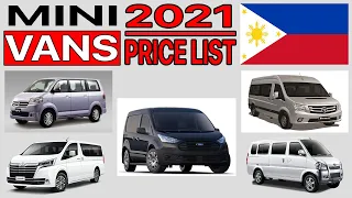 Vans And Mini Vans Price List Philippines 2021