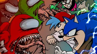 Pibby x FNF Series (Ep.11) Corrupted Among Us Impostors vs BF, Shaggy, Robin & Sonic | FNF Animation