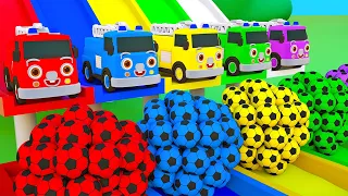 Wheels on the Bus - Baby song colorful balls and big trucks - Baby Nursery Rhymes & Kids Songs