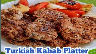 Turkish kabab recipe/ Easy to make turkish kabab platter in hindi/ urdu rkk