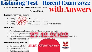 IELTS Listening Actual Test 2022 with Answers | 27.12.2022