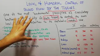 CVS physiology 93. Control of blood flow by tissues according to needs, local and humoral control.